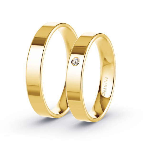 Trouwringen Geelgoud 22 Karaat - 0.02 ct - Artikel ST001 ST001-GG-916-default