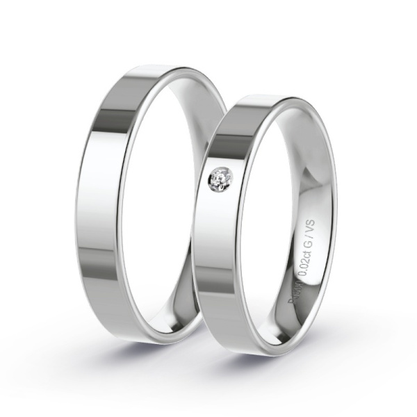 Trouwringen Palladium 500 - 0.02 ct - Artikel ST001 ST001-PD-500-default