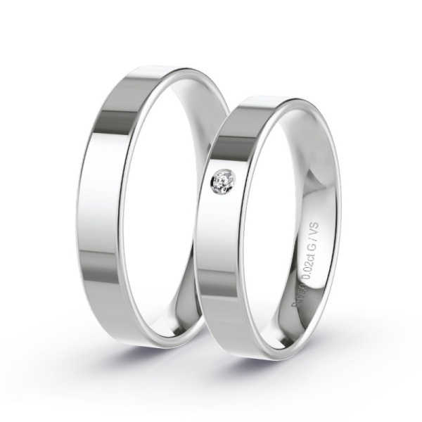 Trouwringen Palladium 950 - 0.02 ct - Artikel ST001 ST001-PD-950-default