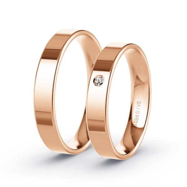 Trouwringen Roodgoud 18 Karaat - 0.02 ct - Artikel ST001 ST001-RG-750-default