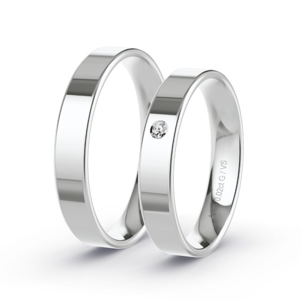 Trouwringen Zilver 925 - 0.02 ct - Artikel ST001 ST001-SI-925-default