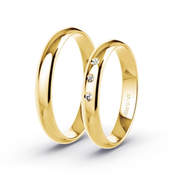 Trouwringen Geelgoud 18 Karaat - 0.03 ct - Artikel ST003 ST003-GG-750-default