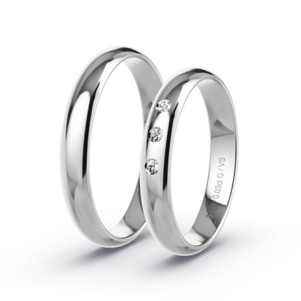 Trouwringen Palladium 500 - 0.03 ct - Artikel ST003 ST003-PD-500-default