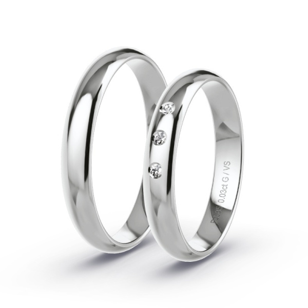 Trouwringen Palladium 585 - 0.03 ct - Artikel ST003 ST003-PD-585-default