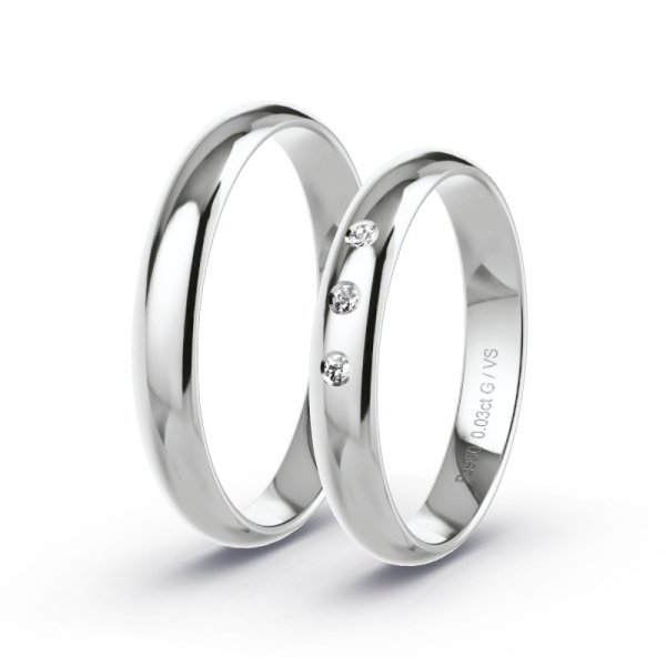 Trouwringen Palladium 950 - 0.03 ct - Artikel ST003 ST003-PD-950-default