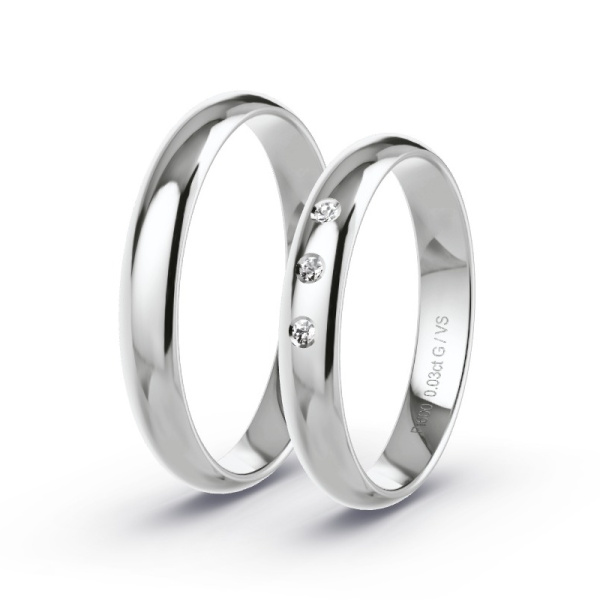 Trouwringen Platina 600 - 0.03 ct - Artikel ST003 ST003-PT-600-default