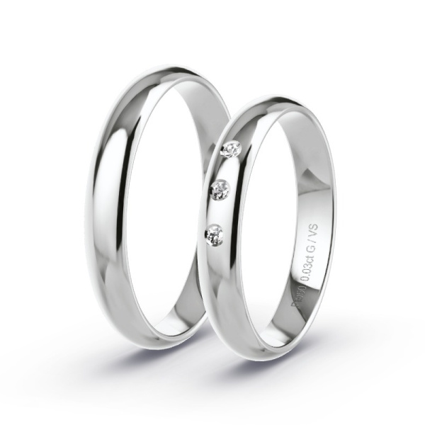 Trouwringen Platina 950 - 0.03 ct - Artikel ST003 ST003-PT-950-default