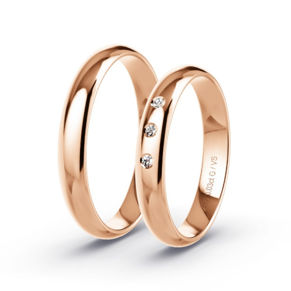 Trouwringen Roodgoud 14 Karaat - 0.03 ct - Artikel ST003 ST003-RG-585-default