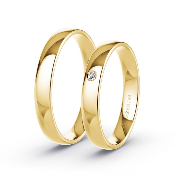 Trouwringen Geelgoud 9 Karaat - 0.02 ct - Artikel ST004 ST004-GG-375-default