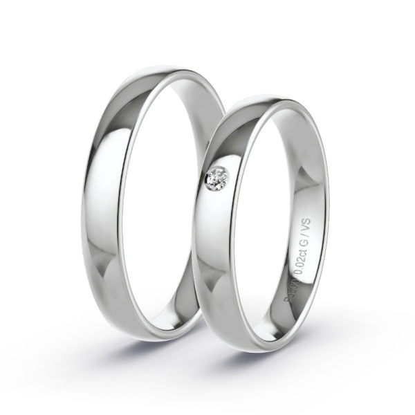 Trouwringen Palladium 500 - 0.02 ct - Artikel ST004 ST004-PD-500-default