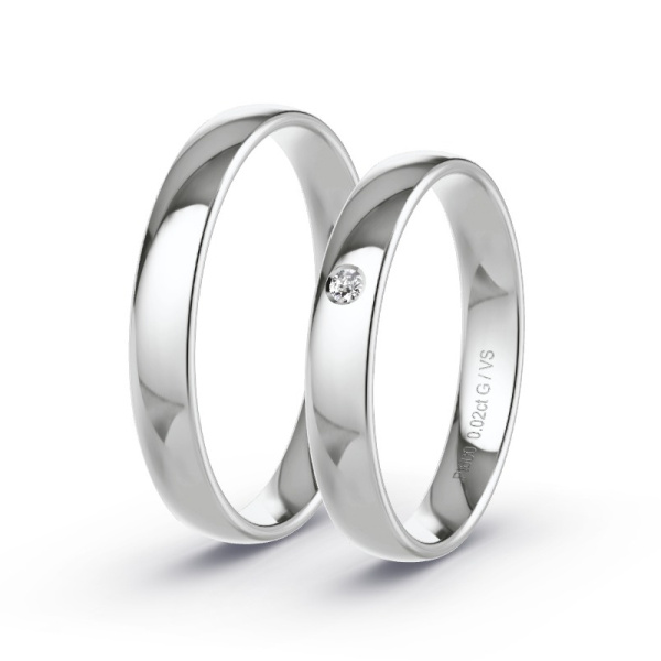 Trouwringen Platina 600 - 0.02 ct - Artikel ST004 ST004-PT-600-default