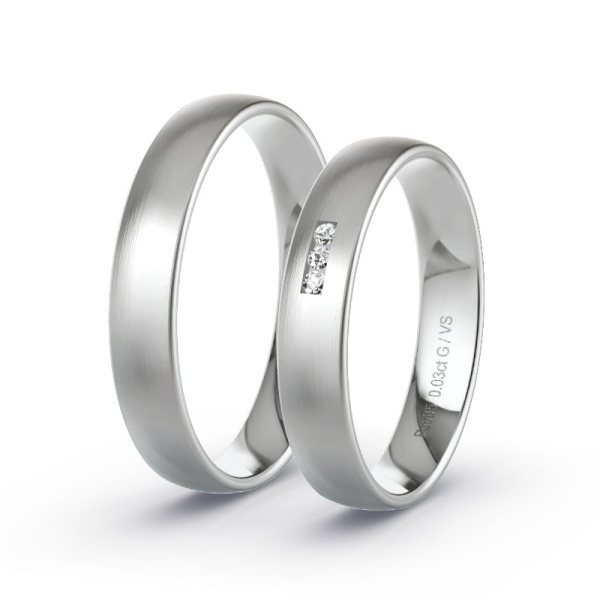 Trouwringen Palladium 585 - 0.03 ct - Artikel ST005 ST005-PD-585-default
