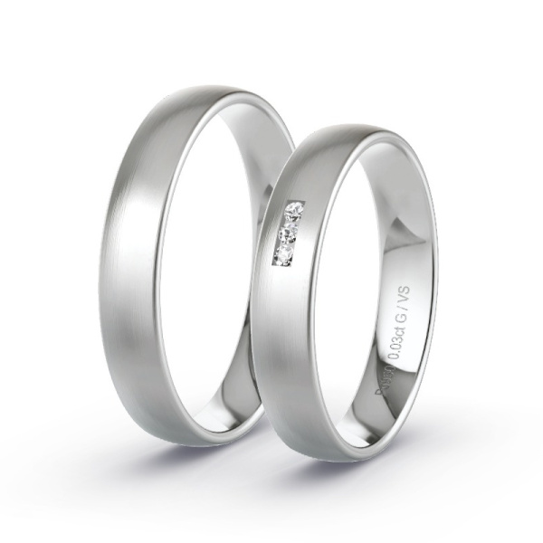 Trouwringen Palladium 950 - 0.03 ct - Artikel ST005 ST005-PD-950-default