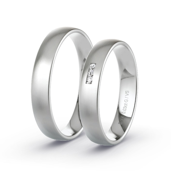 Trouwringen Platina 950 - 0.03 ct - Artikel ST005 ST005-PT-950-default