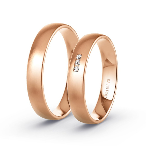 Trouwringen Roodgoud 18 Karaat - 0.03 ct - Artikel ST005 ST005-RG-750-default