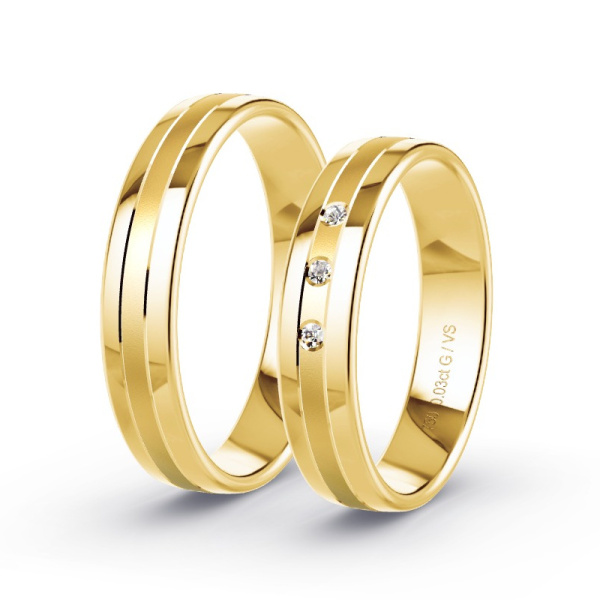 Trouwringen Geelgoud 18 Karaat - 0.03 ct - Artikel ST006 ST006-GG-750-default