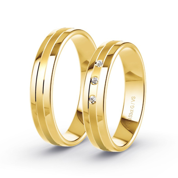 Trouwringen Geelgoud 22 Karaat - 0.03 ct - Artikel ST006 ST006-GG-916-default