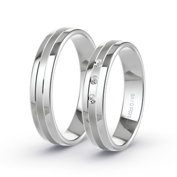 Trouwringen Platina 600 - 0.03 ct - Artikel ST006 ST006-PT-600-default