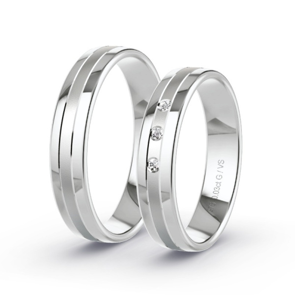 Trouwringen Witgoud 9 Karaat - 0.03 ct - Artikel ST006 ST006-WG-375-default