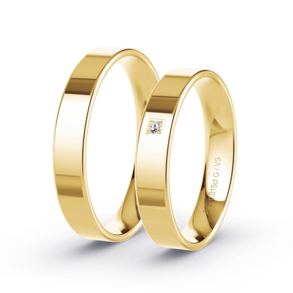 Trouwringen Geelgoud 9 Karaat - 0.015 ct - Artikel ST007 ST007-GG-375-default