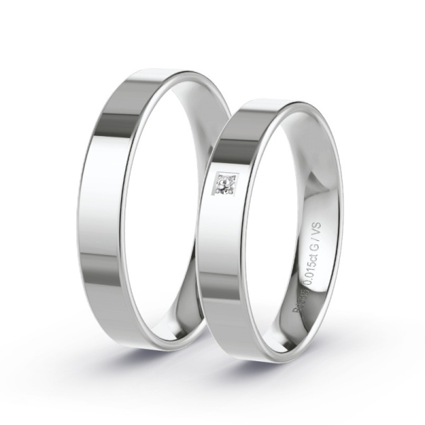 Trouwringen Palladium 585 - 0.015 ct - Artikel ST007 ST007-PD-585-default