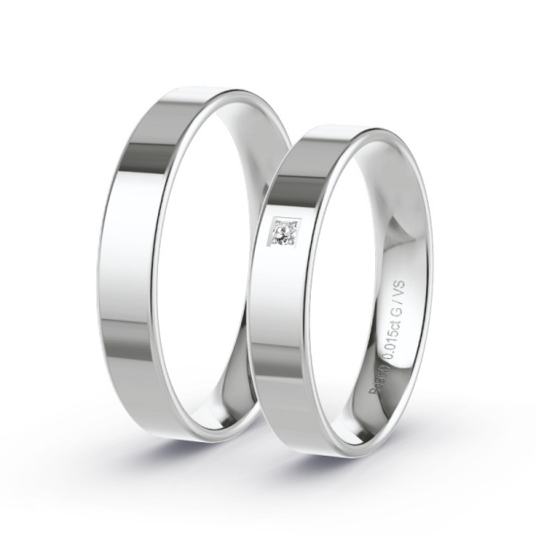 Trouwringen Palladium 950 - 0.015 ct - Artikel ST007 ST007-PD-950-default