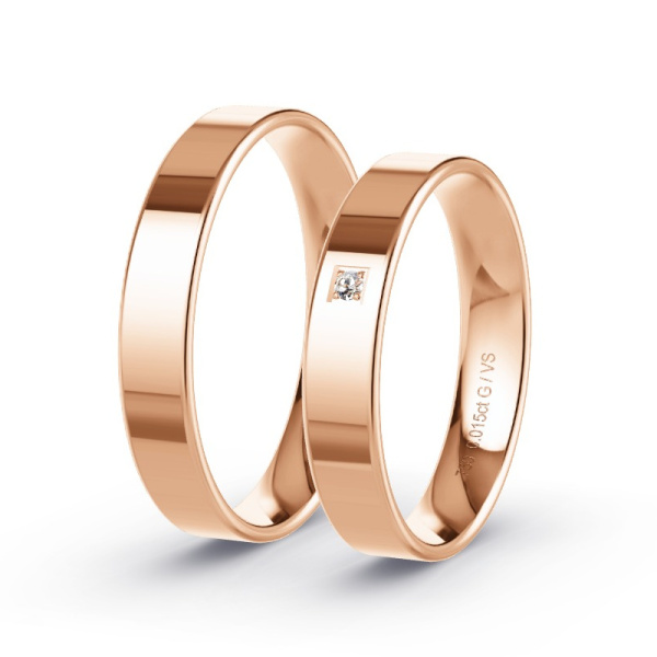 Trouwringen Roodgoud 18 Karaat - 0.015 ct - Artikel ST007 ST007-RG-750-default