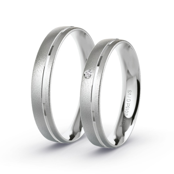 Trouwringen Palladium 500 - 0.015 ct - Artikel ST008 ST008-PD-500-default