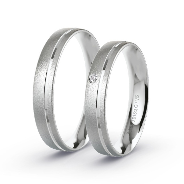Trouwringen Palladium 585 - 0.015 ct - Artikel ST008 ST008-PD-585-default