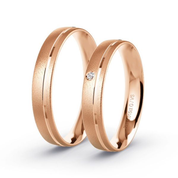 Trouwringen Roodgoud 8 Karaat - 0.015 ct - Artikel ST008 ST008-RG-333-default