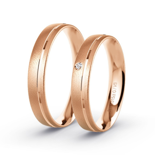 Trouwringen Roodgoud 14 Karaat - 0.015 ct - Artikel ST008 ST008-RG-585-default