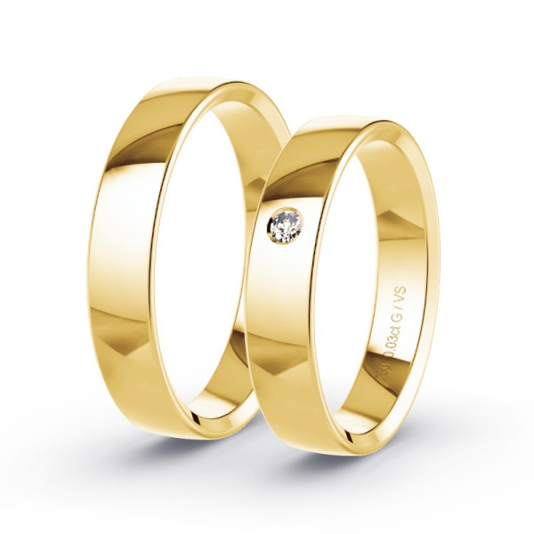 Trouwringen Geelgoud 18 Karaat - 0.03 ct - Artikel ST009 ST009-GG-750-default