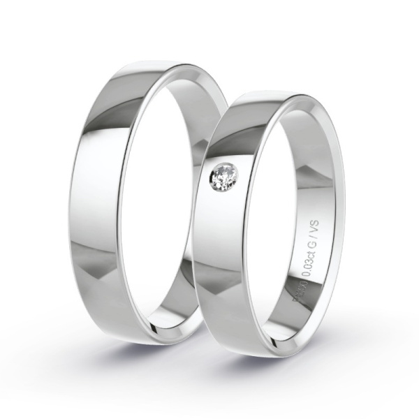 Trouwringen Platina 600 - 0.03 ct - Artikel ST009 ST009-PT-600-default