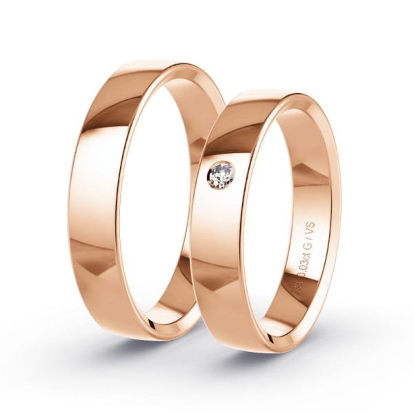 Trouwringen Roodgoud 8 Karaat - 0.03 ct - Artikel ST009 ST009-RG-333-default