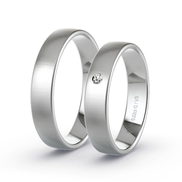 Trouwringen Palladium 500 - 0.02 ct - Artikel ST010 ST010-PD-500-default