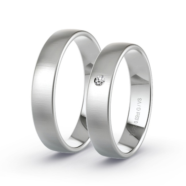Trouwringen Palladium 585 - 0.02 ct - Artikel ST010 ST010-PD-585-default