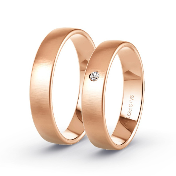 Trouwringen Rosegoud 9 Karaat - 0.02 ct - Artikel ST010 ST010-PG-375-default