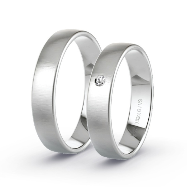 Trouwringen Platina 950 - 0.02 ct - Artikel ST010 ST010-PT-950-default
