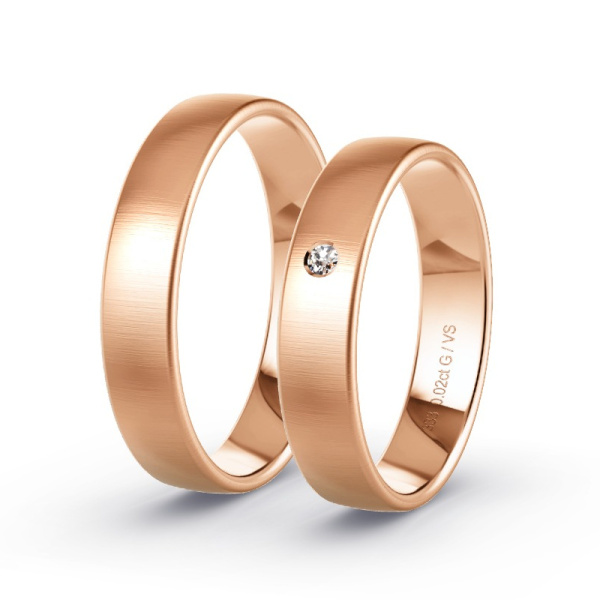 Trouwringen Roodgoud 8 Karaat - 0.02 ct - Artikel ST010 ST010-RG-333-default