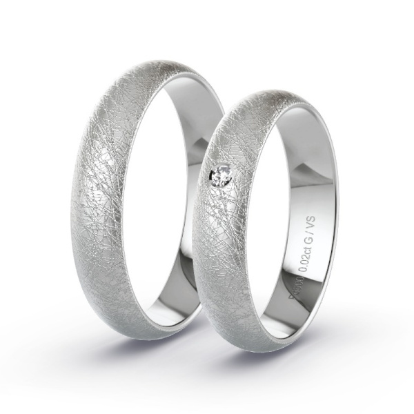 Trouwringen Palladium 500 - 0.02 ct - Artikel ST011 ST011-PD-500-default