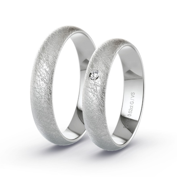 Trouwringen Palladium 585 - 0.02 ct - Artikel ST011 ST011-PD-585-default