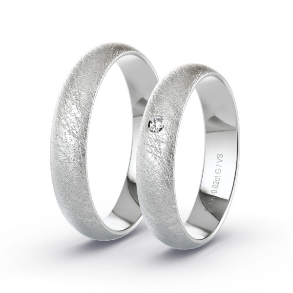 Trouwringen Platina 950 - 0.02 ct - Artikel ST011 ST011-PT-950-default