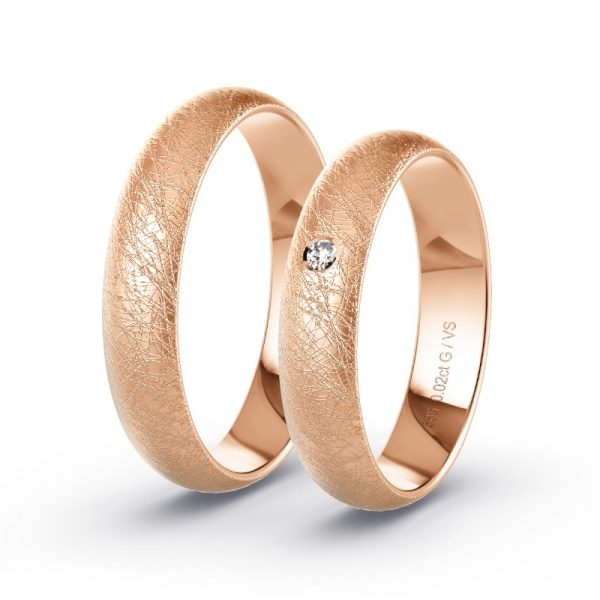 Trouwringen Roodgoud 14 Karaat - 0.02 ct - Artikel ST011 ST011-RG-585-default