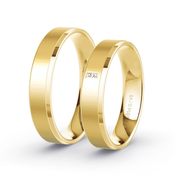 Trouwringen Geelgoud 9 Karaat - 0.02 ct - Artikel ST012 ST012-GG-375-default