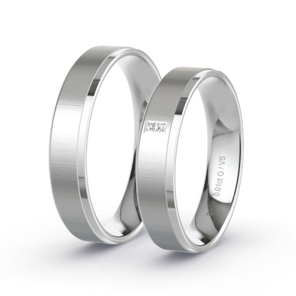 Trouwringen Palladium 500 - 0.02 ct - Artikel ST012 ST012-PD-500-default