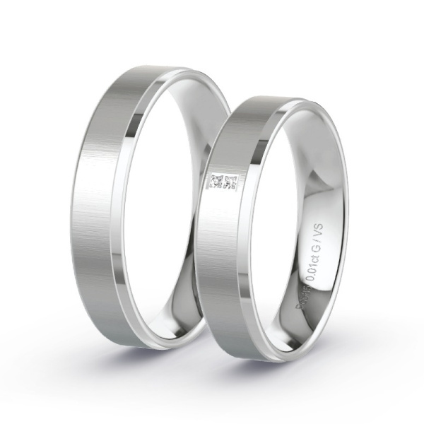 Trouwringen Palladium 585 - 0.02 ct - Artikel ST012 ST012-PD-585-default