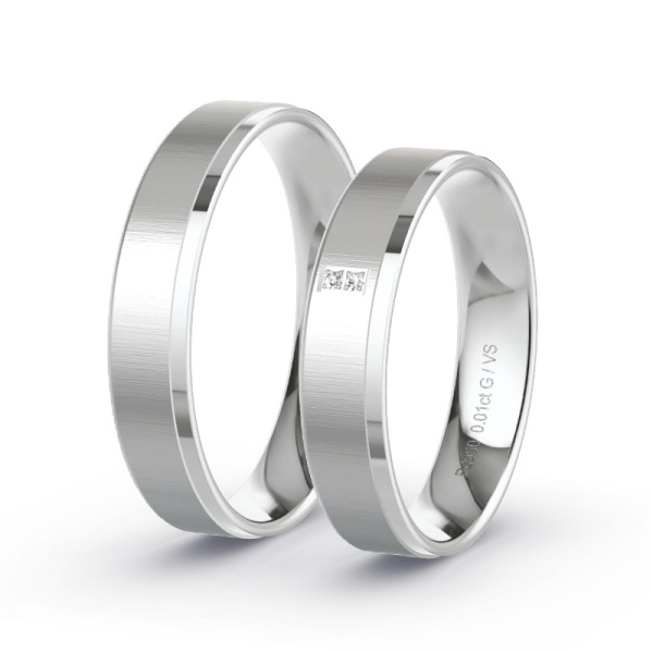 Trouwringen Palladium 950 - 0.02 ct - Artikel ST012 ST012-PD-950-default