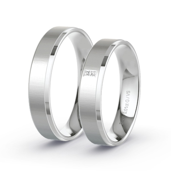 Trouwringen Platina 600 - 0.02 ct - Artikel ST012 ST012-PT-600-default