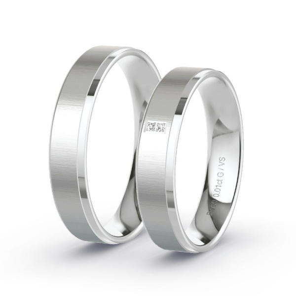Trouwringen Platina 950 - 0.02 ct - Artikel ST012 ST012-PT-950-default