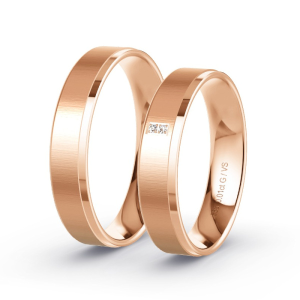 Trouwringen Roodgoud 14 Karaat - 0.02 ct - Artikel ST012 ST012-RG-585-default